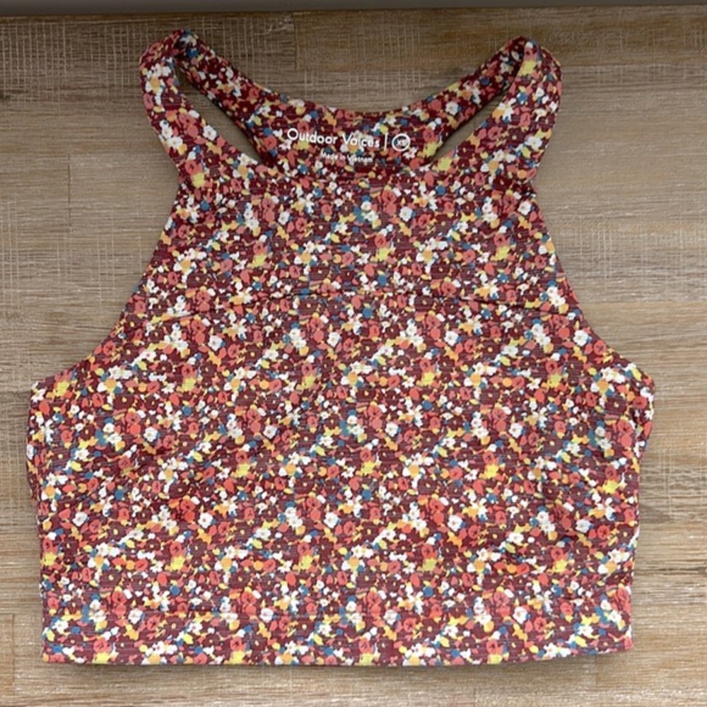 Outdoor Voices Floral Tech SweatMove Free Crop Top